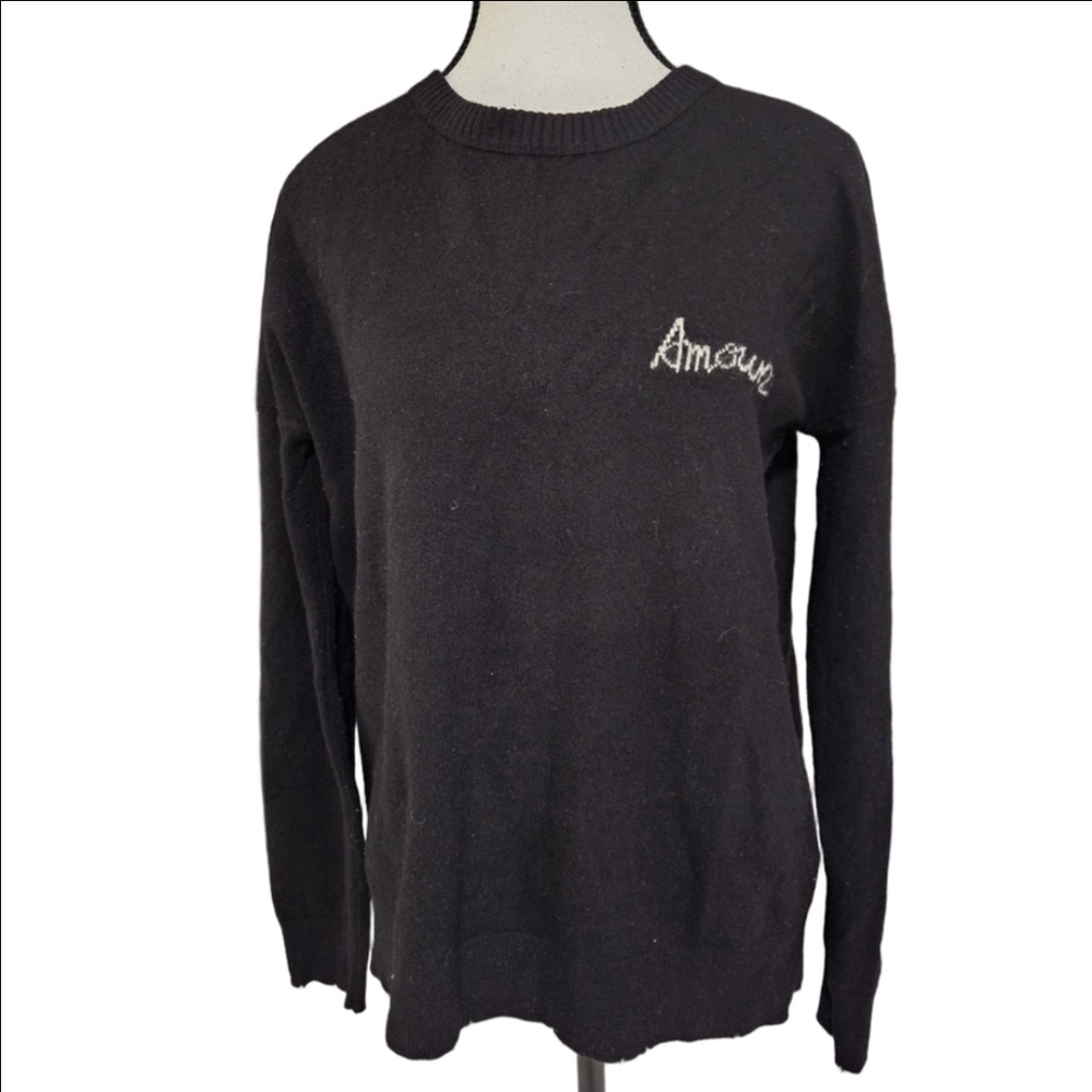 NWT Zadig & Voltaire Gaby Amour Wool & Cashmere Sweater Women S Noir